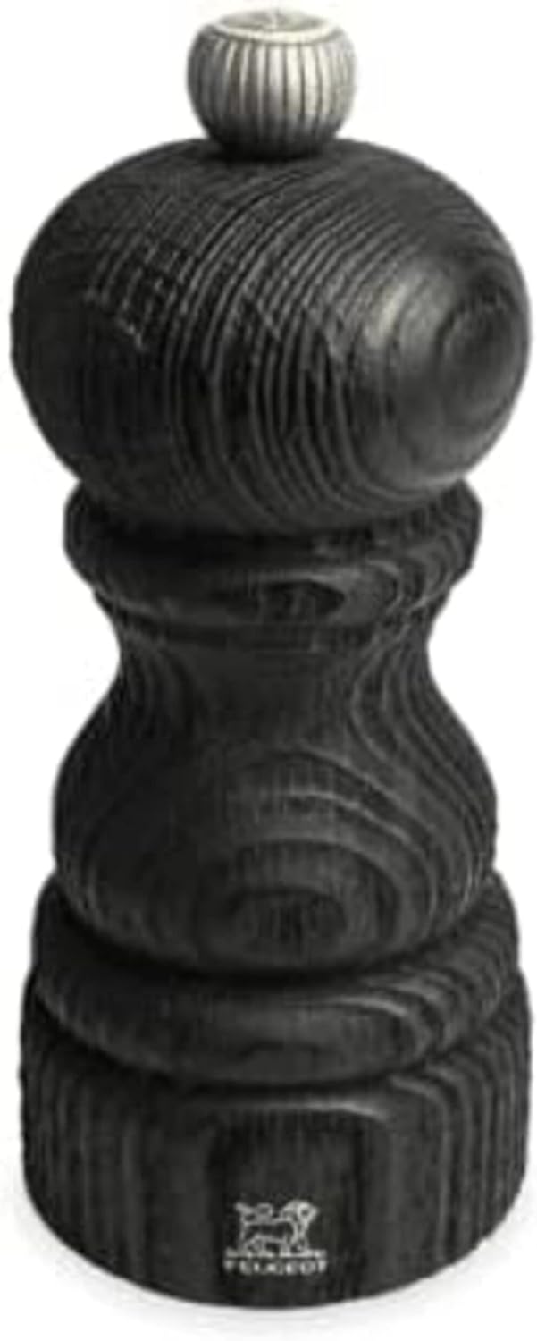 PEUGEOT - Salzmühle Paris Nature Black 12 cm + Salz - Klassische Mahlgradeinstellung - Aus recycelte