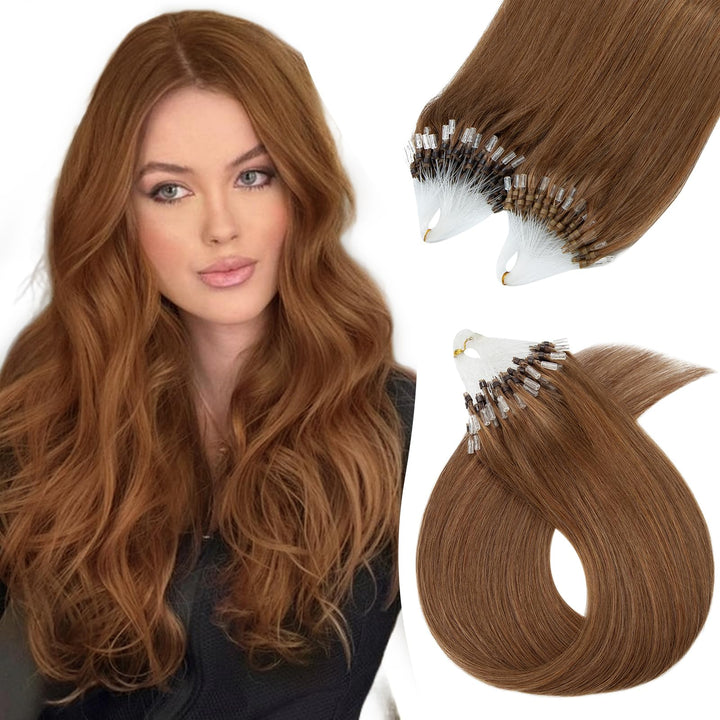 Silk-co Haarteile Echthaar Microring Extensions Echthaar 0.5g Micro Loop Hair Extension Glatt Weich