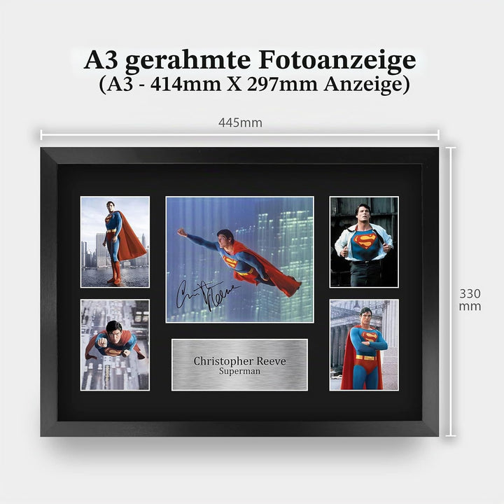 HWC Trading FR A3 Christopher Reeve Superman Geschenke Gedruckt, Signiert Autogramm Bild Display Für