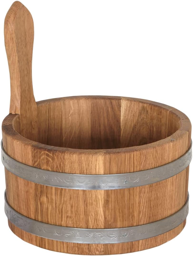 Waldmeister Sauna Aufgusskübel Eiche 3L Saunakübel Holzkübel Eichenkübel Kübel