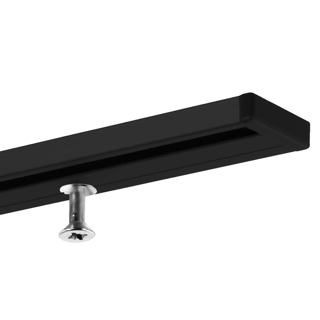 Gardineum - 3.40 m (2 x 1.70 m + Verbinder) - Vorhangschiene Gardinenschiene Aluminium, schwarz 1-lä