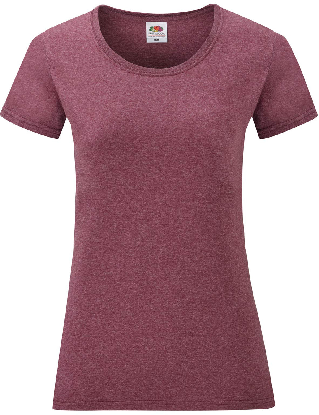 Fruit of the Loom Damen Regular Fit T-Shirt S Burgunderrot Meliert, S Burgunderrot Meliert