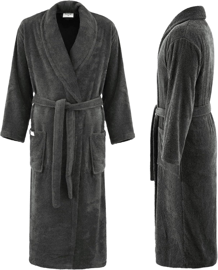 PandaHome Bademantel Damen und Herren aus 100% Baumwolle, Morgenmantel Frottee Kuschel, Saunamantel
