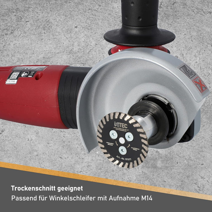 Diamant-Trennscheibe Fliesentrennscheibe Mini Turbo Fliese 50mm M-14 Aufnahme BTEC