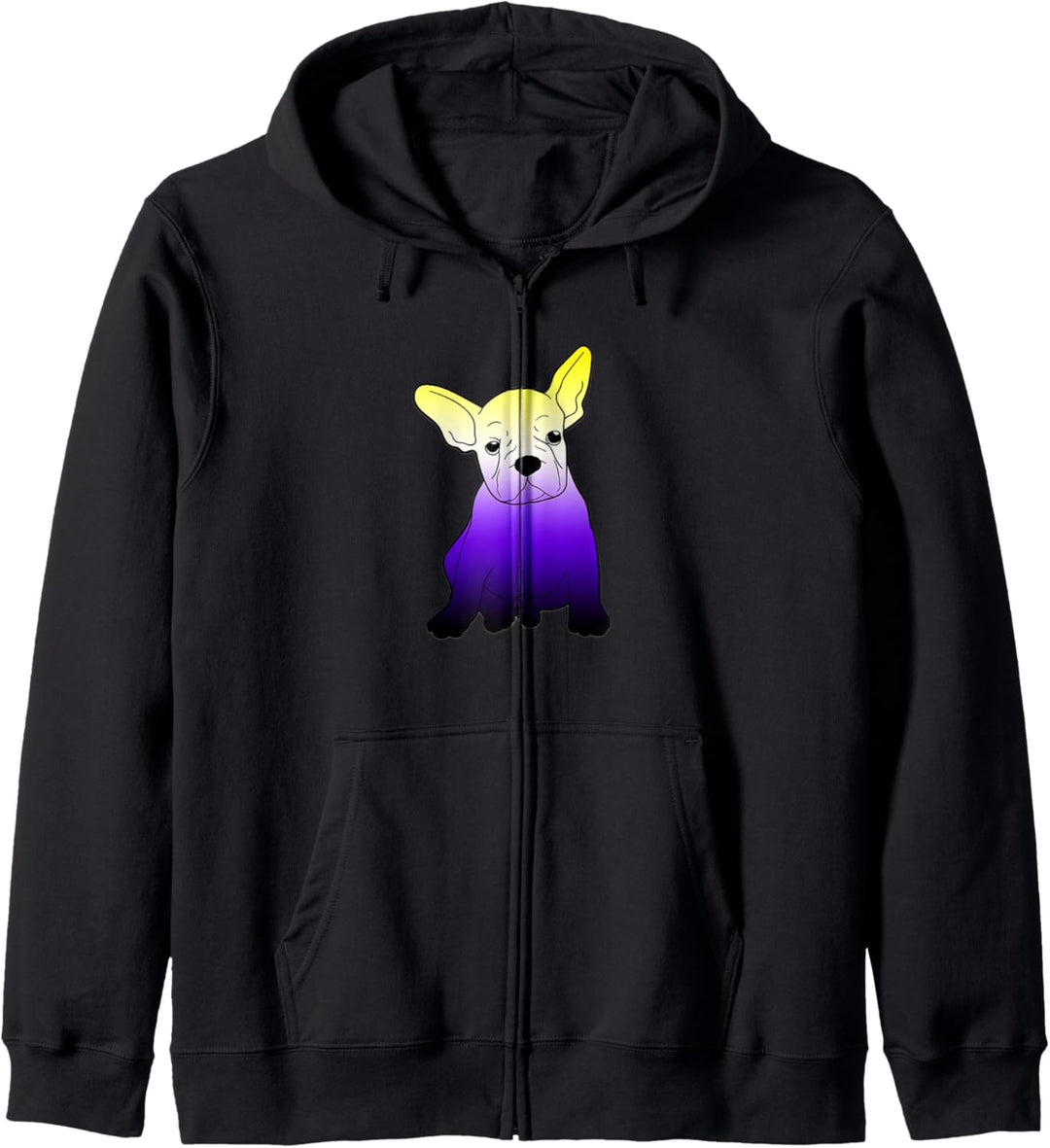 Nonbinary Französisch Bulldogge NB Enby Pride Flag Farben Kapuzenjacke