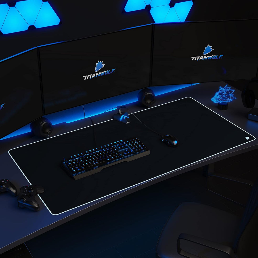 CSL - Übergrösse Mauspad Gaming Titanwolf 1200x600mm - XXXL Mousepad gross - Tischunterlage Large Si