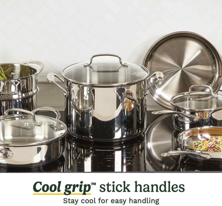 Cuisinart Chef’s Classic™ Edelstahl-Kochgeschirr-Set | 11-teilig: Stielkasserollen, Bratpfannen, Sup