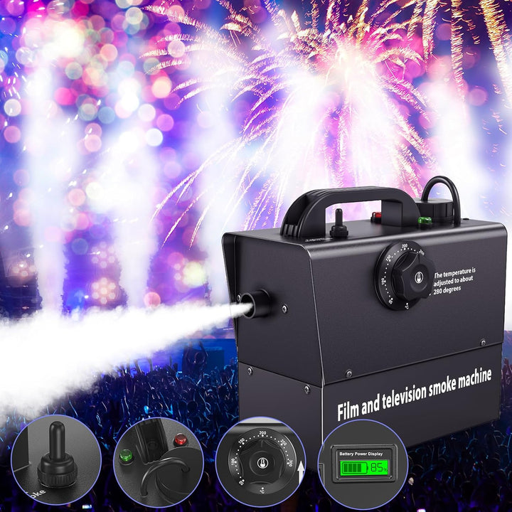 Nebelmaschine, Handnebelmaschine 400W, Eingebauter Akku, 21000 mAh, Strom Sichtbar, für Theater, Fil