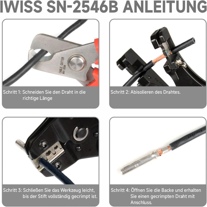 iCrimp SN-2546B Solar Crimpzange, Solar PV Stecker Crimpwerkzeuge für 2,5/4/6mm² Solar Panel PV Kabe