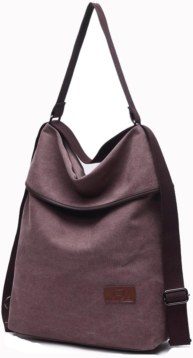 Travistar Damen Canvas Schultertasche Rucksack Gross Handtasche Vintage Damen umhängetasche Anti Die