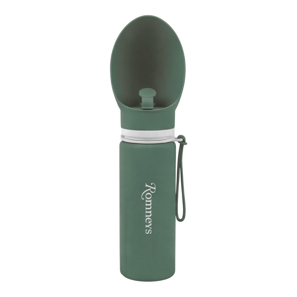 ROMNEYS Hundetrinkflasche mit integriertem Napf – Faltbare Silikon Trinkflasche für Hunde, auslaufsi
