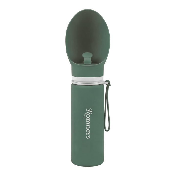ROMNEYS Hundetrinkflasche mit integriertem Napf – Faltbare Silikon Trinkflasche für Hunde, auslaufsi