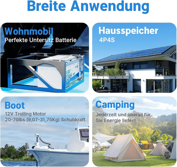 Redodo 12V 100Ah Bluetooth LiFePO4 Batterie, 188mm Höhe Tiefzyklus Lithium Batterie mit Smart BMS 12