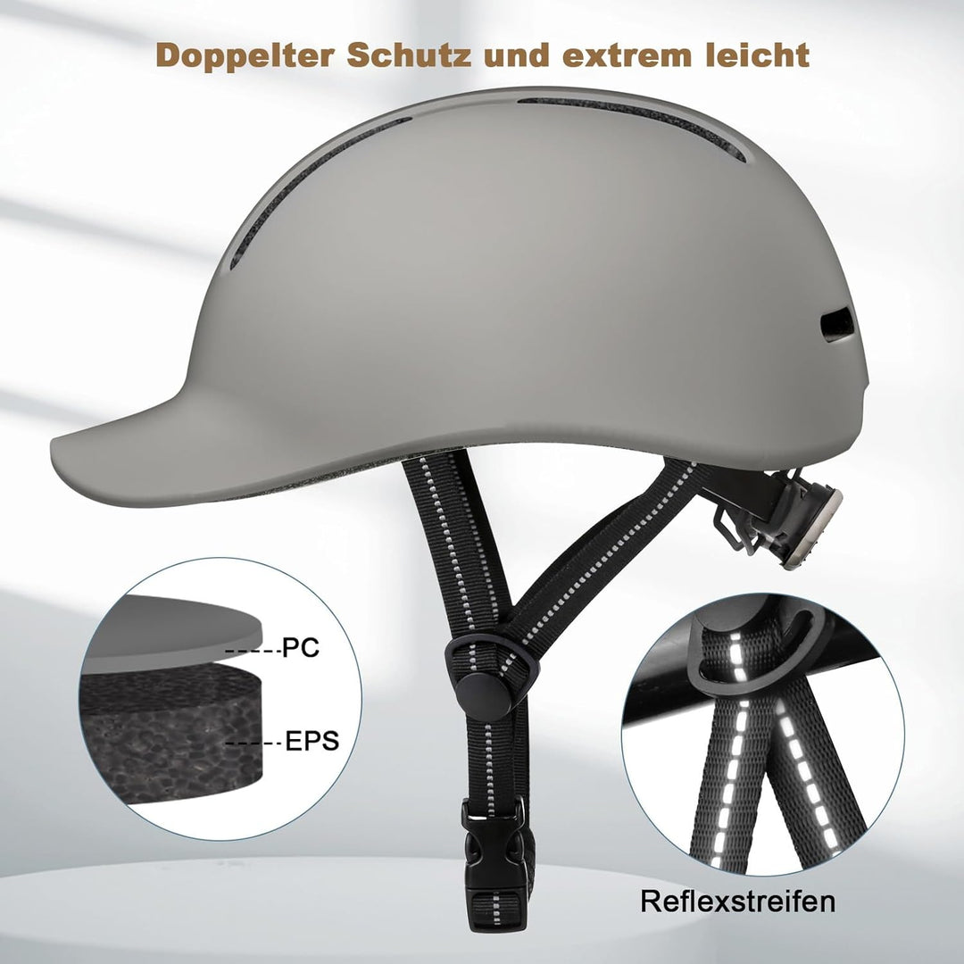 Shinmax Fahrradhelm für Damen und Herren, Einstellbarer Helm mit Visier & Sonnenschutz, Leicht & Bel