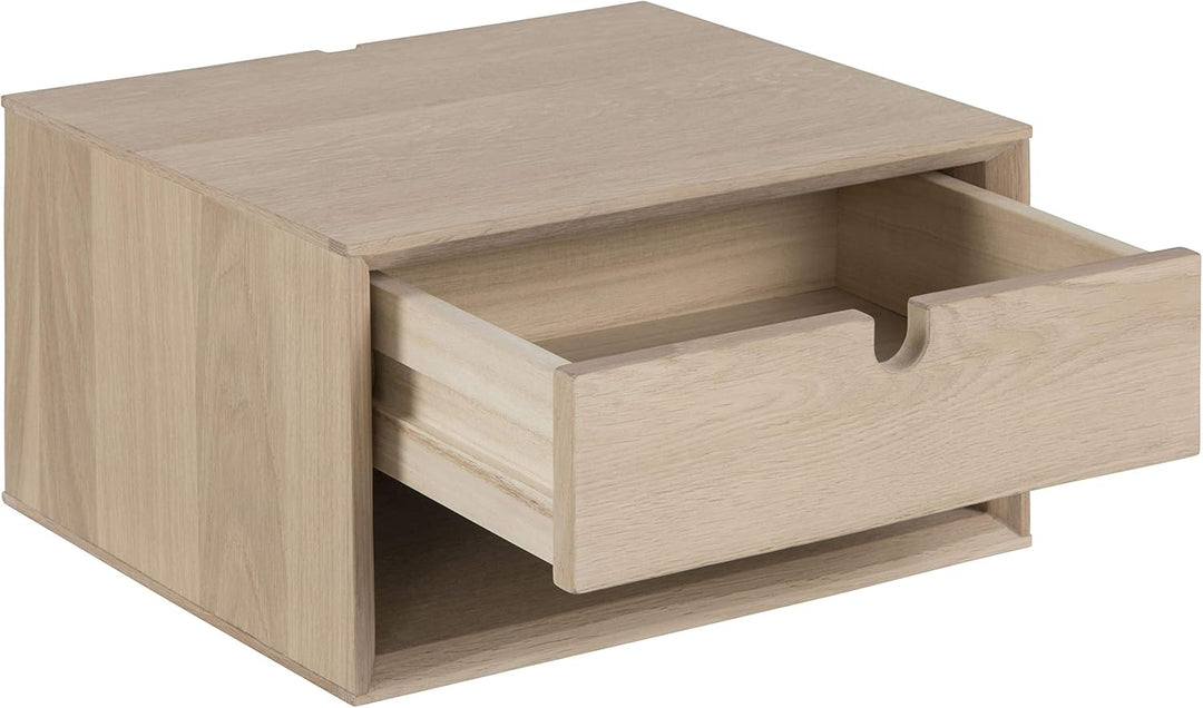 AC Design Furniture Lena Nachttisch aus Holz für Wandmontage, Beistelltisch mit 1 Schublade, Wandreg