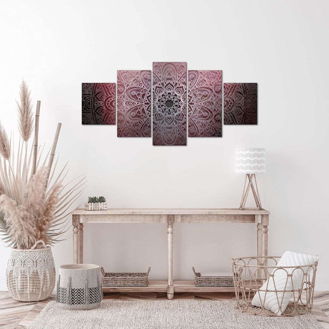 Runa Art Wandbilder Mandala 5 Teilig Bild auf Vlies Leinwand Deko Wohnzimmer Schlafzimmer Abstrakt R