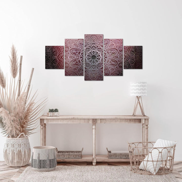 Runa Art Wandbilder Mandala 5 Teilig Bild auf Vlies Leinwand Deko Wohnzimmer Schlafzimmer Abstrakt R