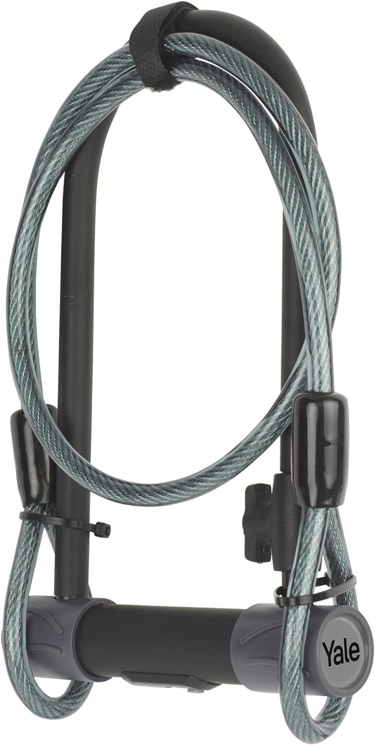 Yale High Security Bügelschloss mit Sicherheitskabel - YUL2C/13/230/1 - 230 mm - Ultra gehärteter Bü
