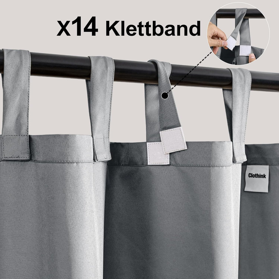 Outdoor Vorhänge Wasserfest Sonnenschutz Winddicht mit Klettband Oben für Terrasse Garten Balkon Fam
