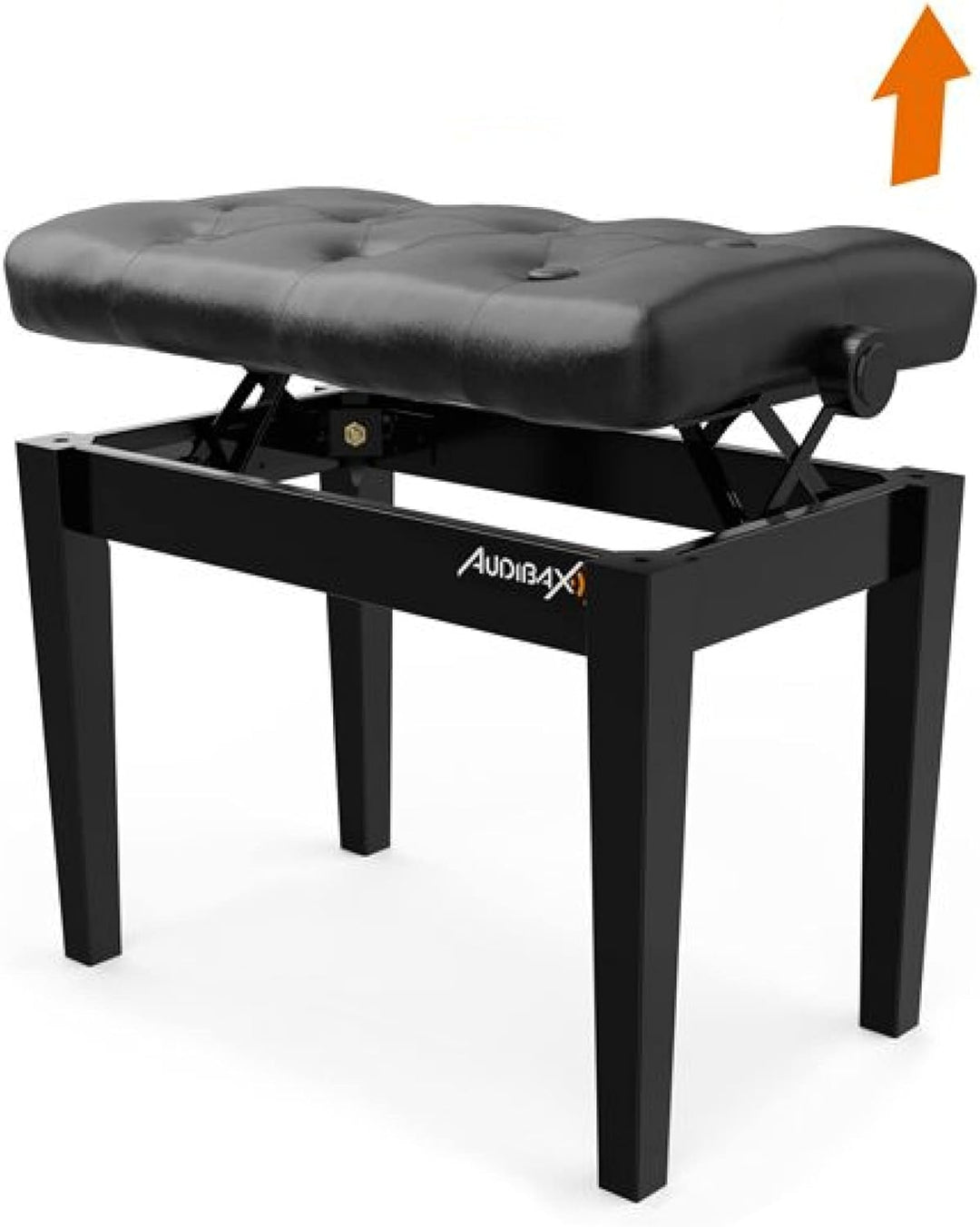Audibax KB500B Banco para Piano/Teclado Ajustable Regulable. Acolchado. Negro