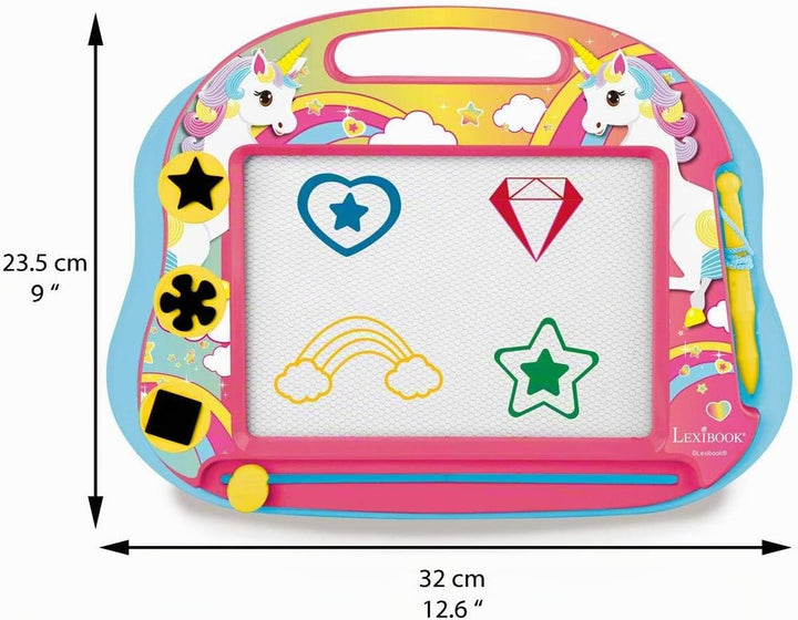 Lexibook 1 Magische magnetische EinhornZeichentafel, Magnettafel für Kinder, künstlerisches kreative