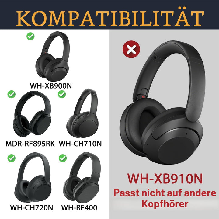 SOULWIT Lammfell Ersatz Ohrpolster für Sony WH-XB900N/WH-CH710N/WH-CH720N/WH-RF400/MDR-RF895RK Kopfh