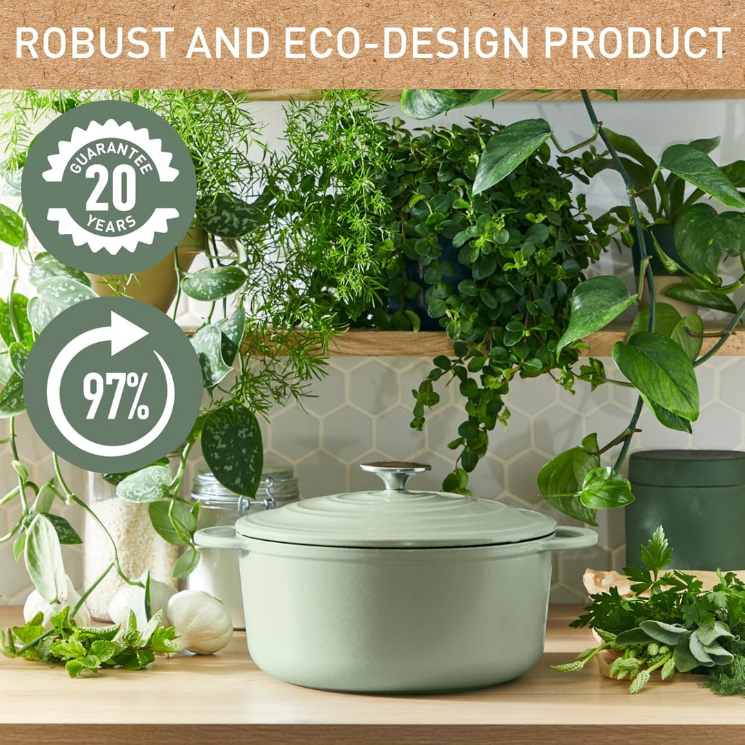Tefal E25804 LOV Kochtopf 25 cm | wiedergewonnenes Gusseisen | optimale Wärmespeicherung | für alle