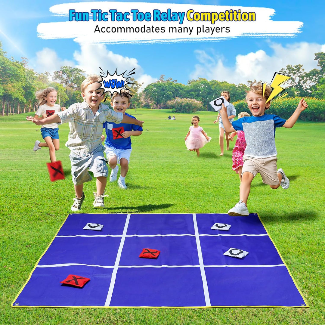 2-in-1 Outdoor Riesen Tic Tac Toe &amp; Beanbag-Wurfspiel für Kinder und Erwachsene, 1,4 m (4,5 Fuss) gr