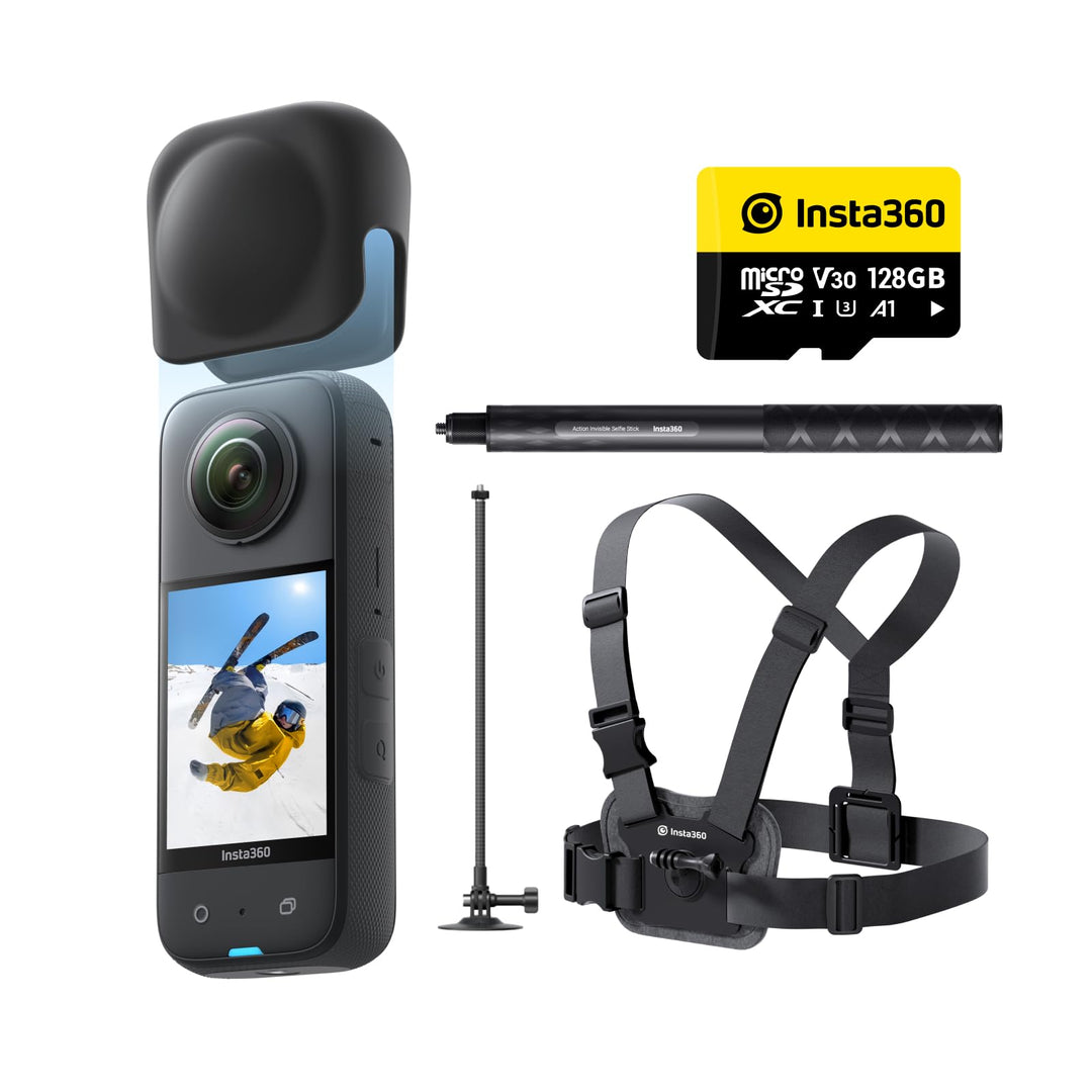 Insta360 X3 Schnee-Kit - wasserdichte 360°-Actionkamera mit 1/2"-Sensor, 5,7K 360°, 72MP 360°-Fotos,