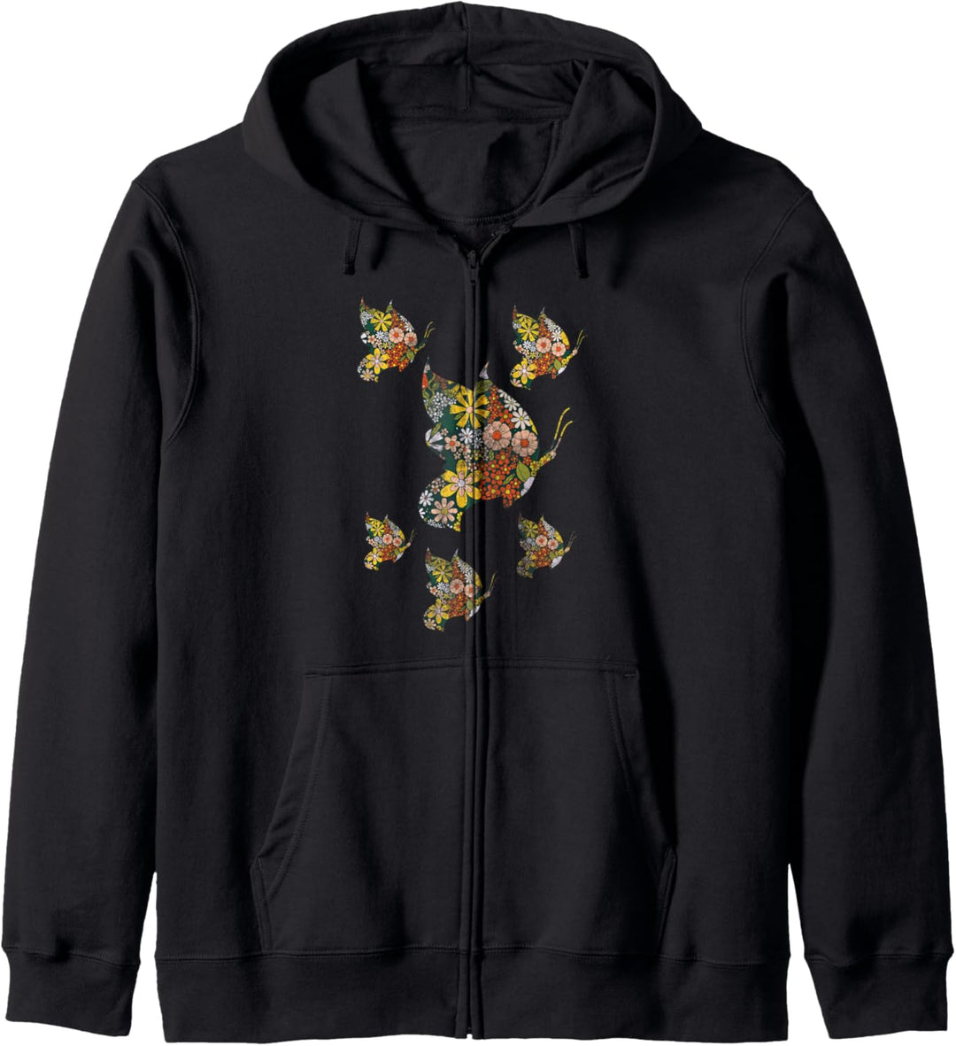 Niedliche Blumen Schmetterlinge Kapuzenjacke