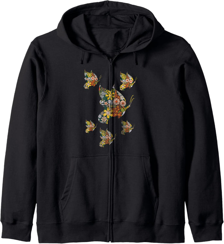 Niedliche Blumen Schmetterlinge Kapuzenjacke