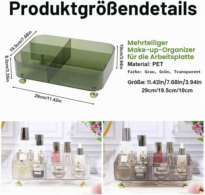 DASITON Make Up Kosmetik Organizer Acryl, 5 Fächer Schmink Aufbewahrung für Pinsel, Lippenstift, Par