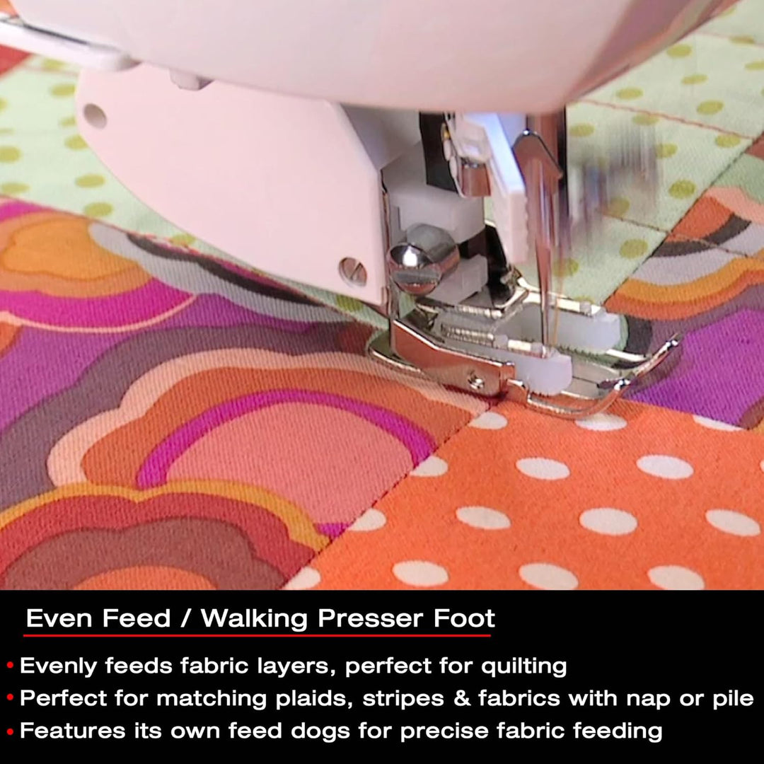 SINGER Even Feed Nähfuss – Gabel, perfekt für passende Streifen und Plaids, Quilten und Nähen mit Fl