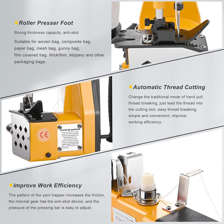 Kotsy sacknähmaschine 220 V Tragbare Nähmaschine für 2 Sekunden/Sack,Sacknähmaschine für Taschen/Sto
