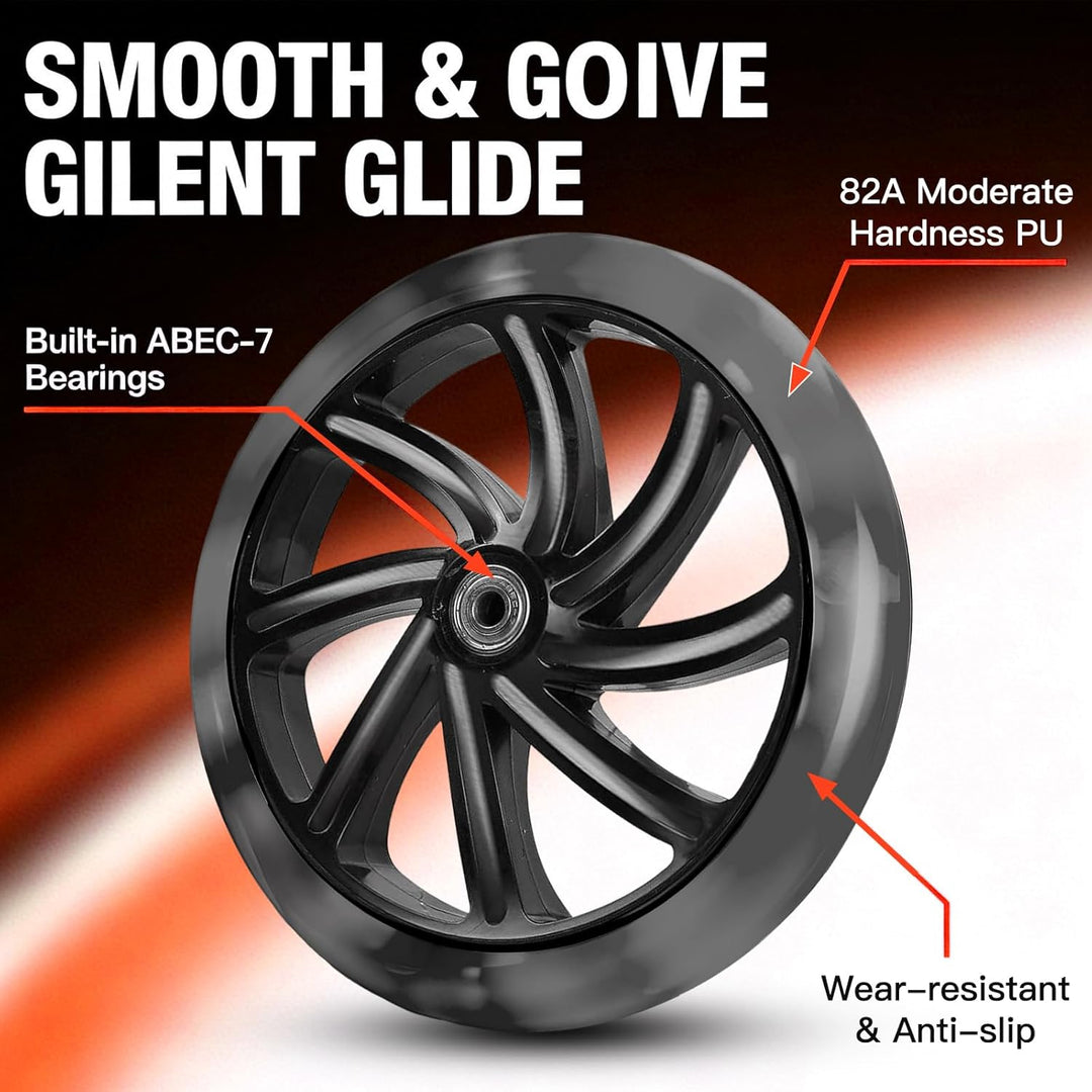 200mm Scooter Rollen, 2 Stück Leuchtende Stunt Scooter Rollen, LED Scooter Räder mit ABEC-7 Kugellag