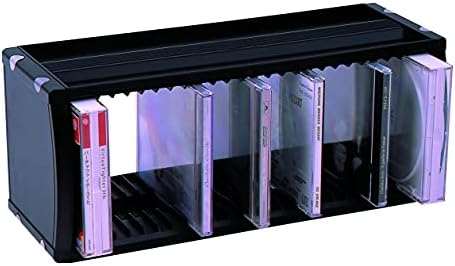 CD-Regal-Ständer MR-26S für 26 CDs mit Hüllen, Media-Rack Musik Turm, Erweiterbar, Kombinierbar, Auf