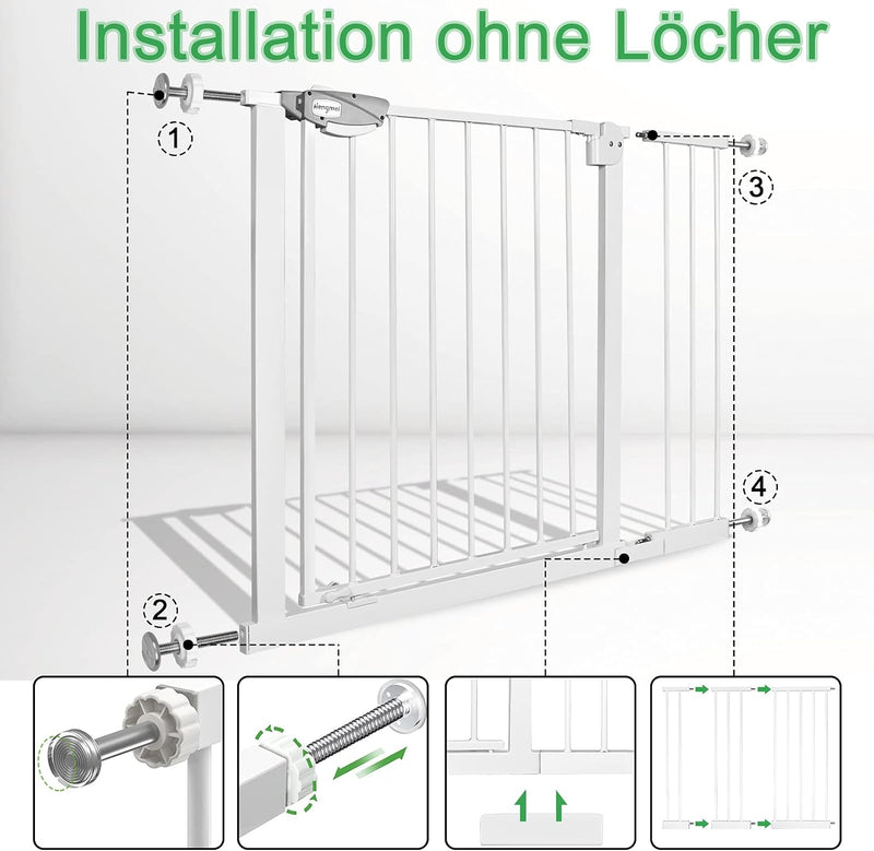 Aufun Türschutzgitter Treppenschutzgitter für Kinder Auto-Close Baby Treppengitter Türgitter, ohne B