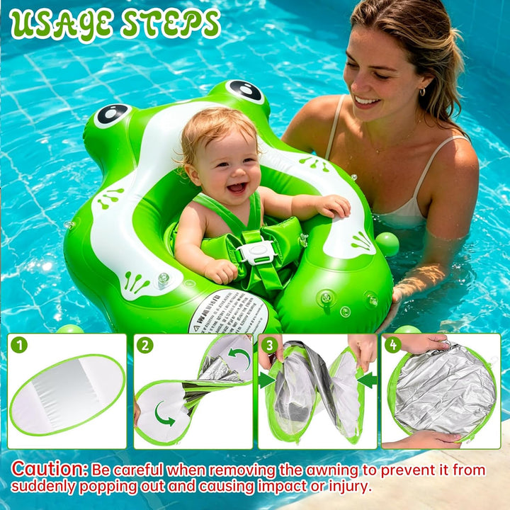 Schwimmring Baby mit Abnehmbarem Sonnendach | Kinder Schwimmreifen | Aufblasbare Schwimmhilfe Verste