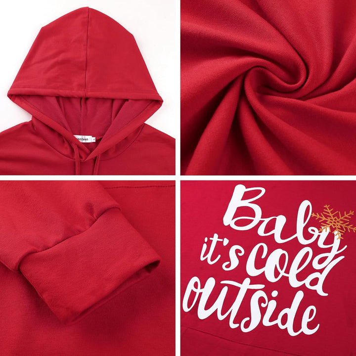 Migcaput Damen Hoodie Langarm Sweatshirts mit Kapuze Kapuzenpullover Lang Kleid Sweatkleid Casual Mi