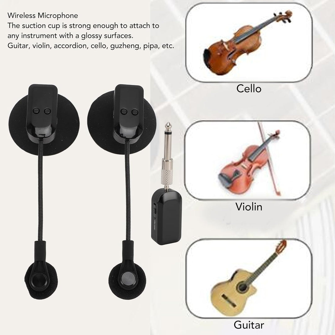 Goshyda 2,4 G Kabelloses Instrumentenmikrofon, 360° Drehbares Kondensator-Saxophon-Mikrofon-Tonabneh