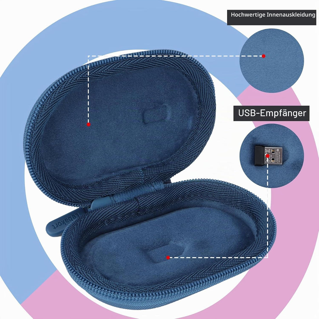 Lebakort Hart Reise Schutz Hülle Etui Tasche für Logitech Pebble Mouse 2 M350s M350 M355 i345 Schlan