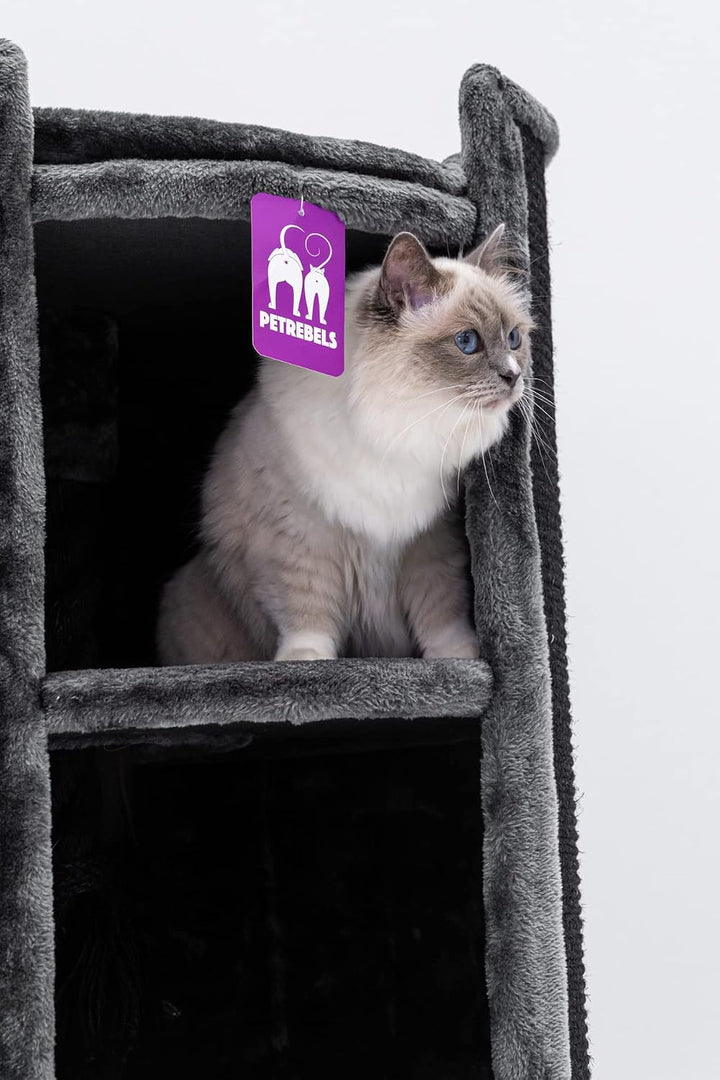 Petrebels Kratztonne XXL Superdome 120 cm hoch, Ø 50 cm, Design Kratztonne für grosse Katzen, extra