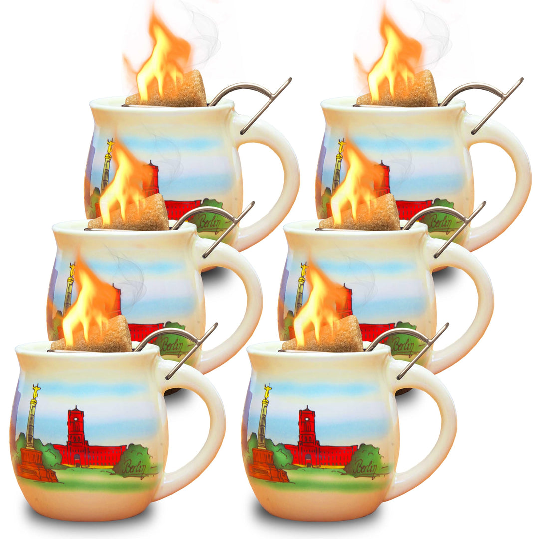 Feuerzangentasse 6er im Karton, Weiss/Berlin - für Feuerzangenbowle Weiss / Berlin, Weiss / Berlin