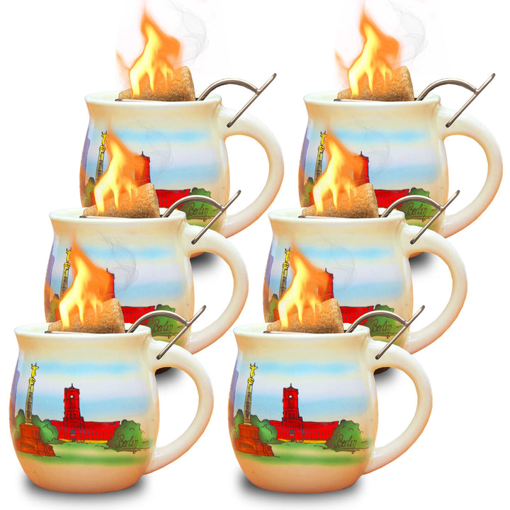 Feuerzangentasse 6er im Karton, Weiss/Berlin - für Feuerzangenbowle Weiss / Berlin, Weiss / Berlin