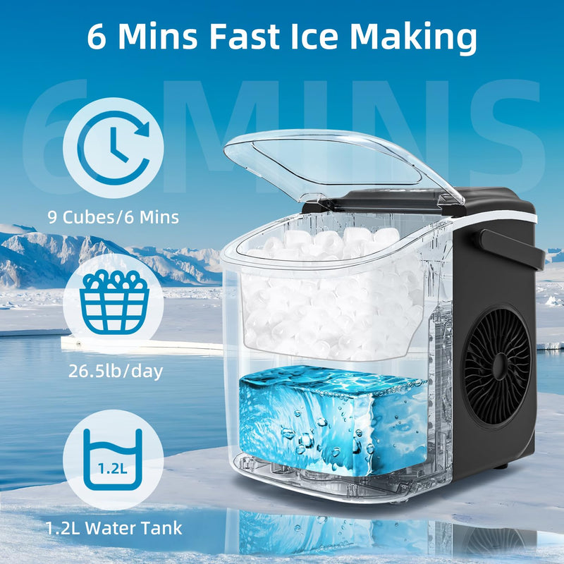 Eiswürfelmaschine Klein, PALINTH Eiswürfelmaschinen, 2 Grössen von Bullet Ice Cube Maker, Selbstrein