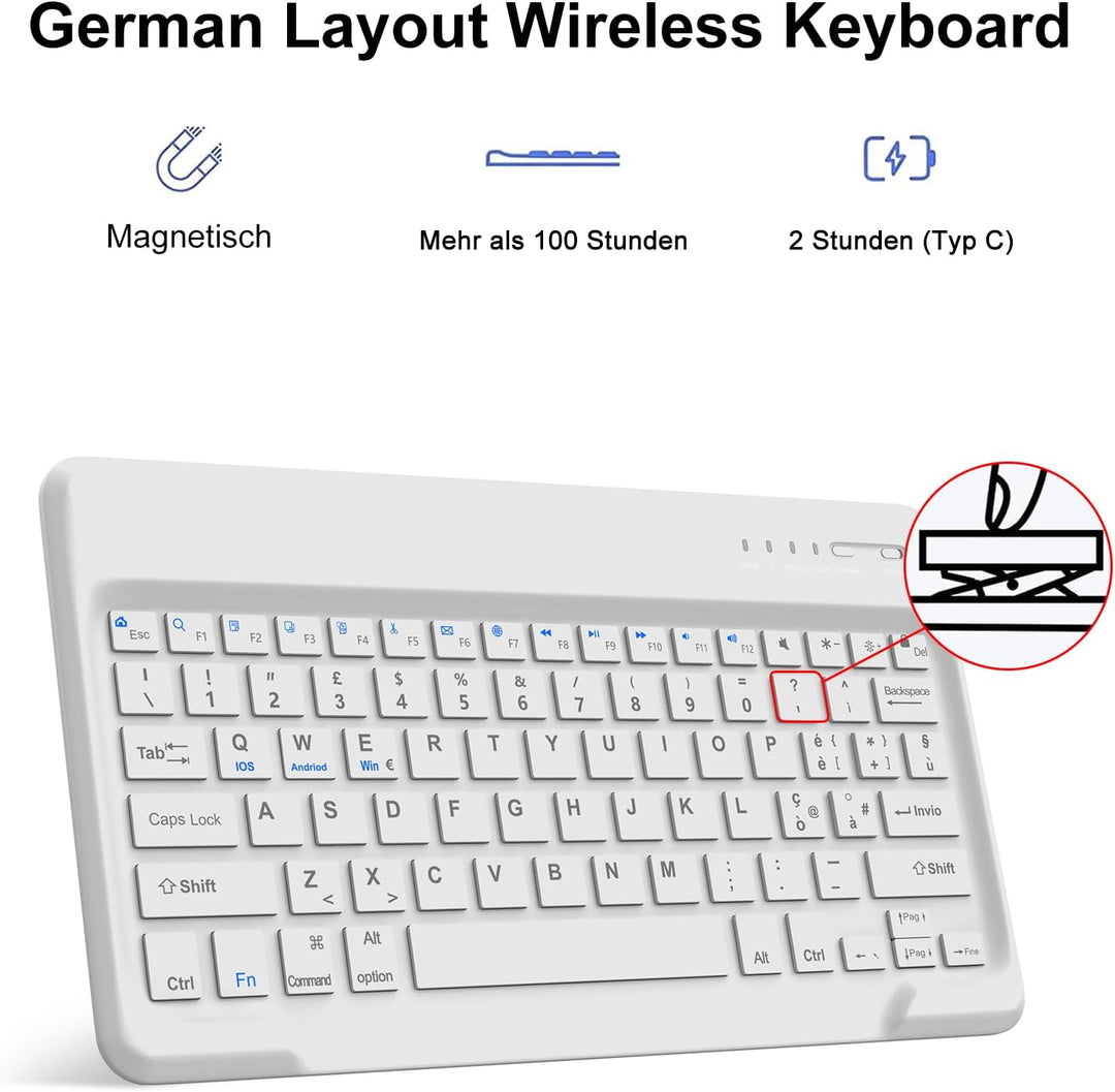 Tastatur Hülle für iPad Air 13 Zoll 2025 M3/2024 M2, QWERTZ Deutsches Magnetisch Abnehmbare Keyboard