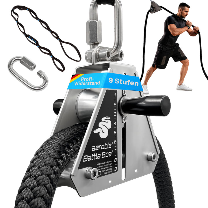 aerobis® Battle Boa - Battle Rope Seiltrainer - Battle Ropes bis 60 mm als Trainingsgerät für Kraft