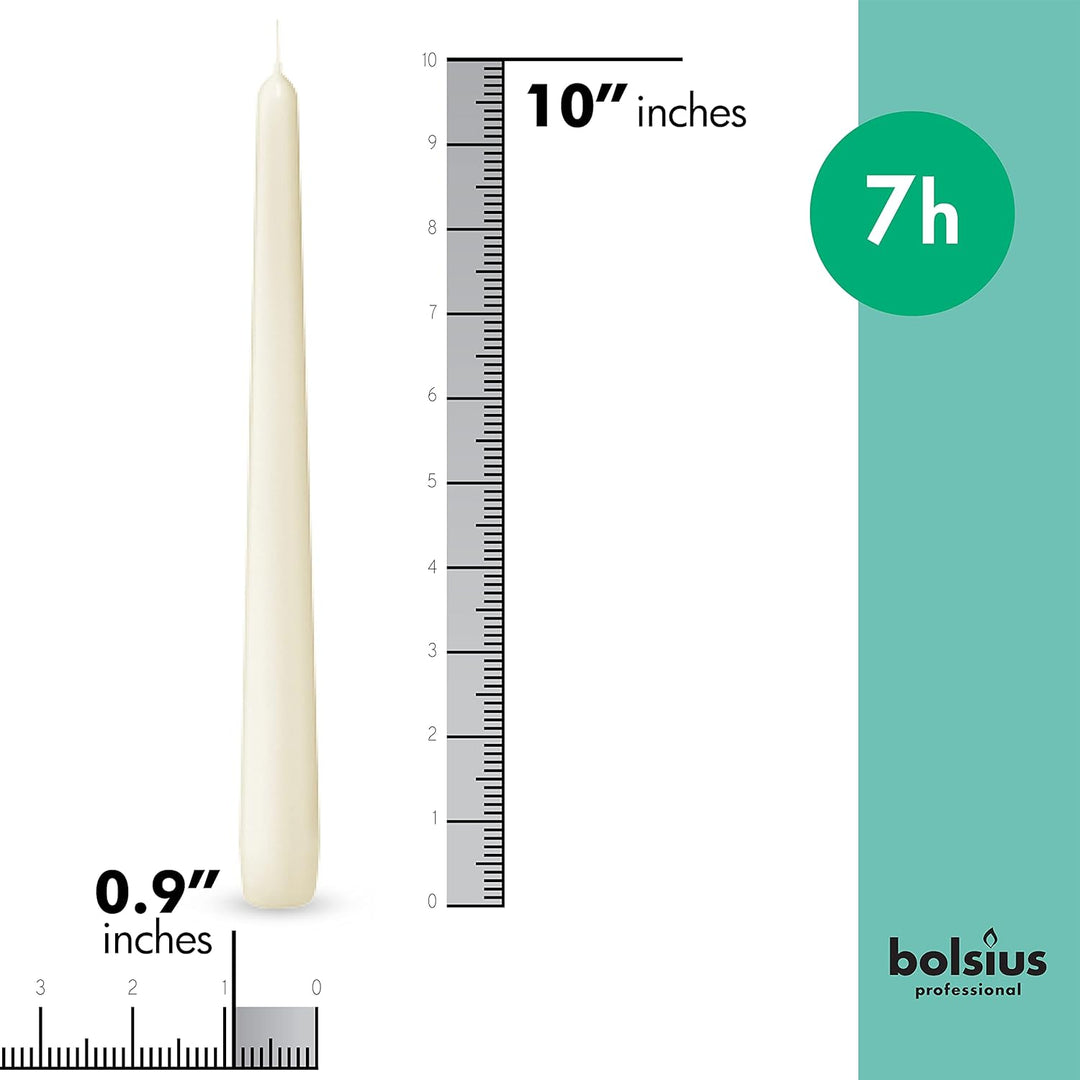 Bolsius Spitzkerze 103400335505, elfenbeinfarben, 25,4 cm, Creme, 100 Stück