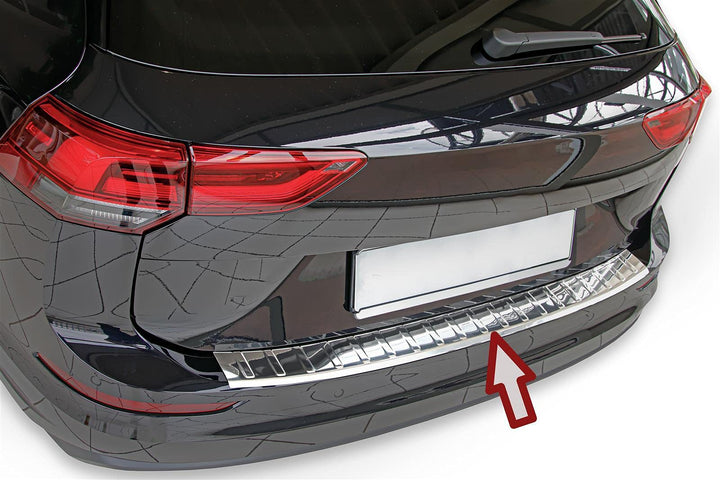 Ladekantenschutz Edelstahl CHROM kompatibel für VW GOLF 8 VARIANT | BJ ab 2020 | Abkantung | premium