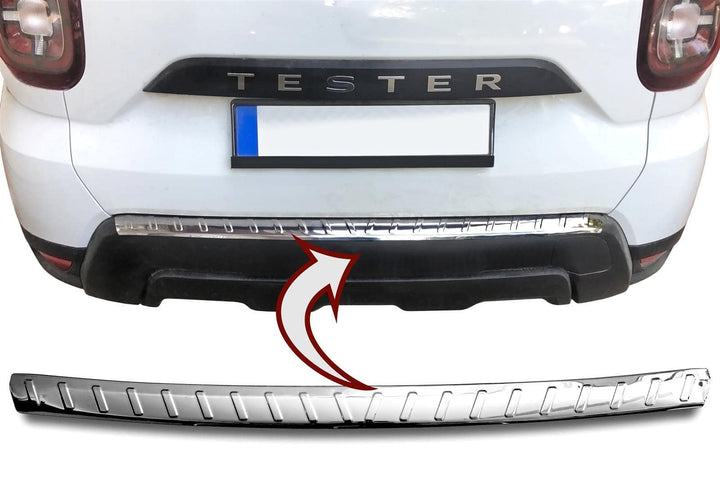 Ladekantenschutz Edelstahl CHROM kompatibel für Dacia Duster II | ab 2018 | mit Abkantung | premium